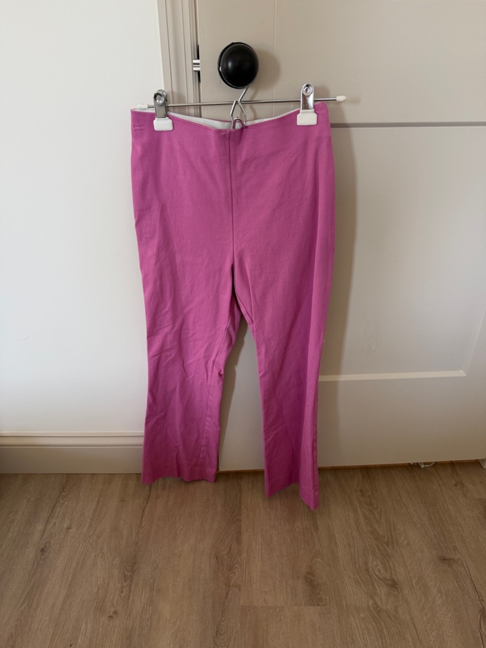Bright Pink Straight-Leg Dress Pants